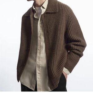 New-COS 
Men’s RIBBED ALPACA-BLEND CARDIGAN